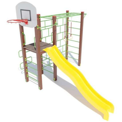 Гимнастический комплекс Тарзан с пластиковой горкой