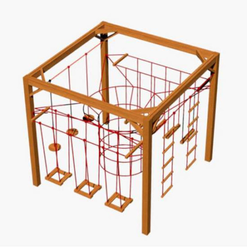 Деревянный Куб MD-06 Премиум с веревочным лабиринтом Деревянный Куб MD-06 Премиум с веревочным лабиринтом