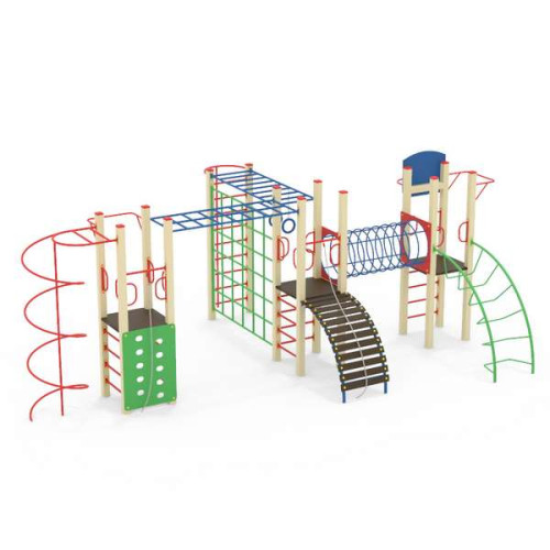 Большой спортивный комплекс Чемпион с рукоходом, лазалкой и баскетбольным кольцом