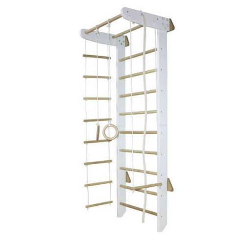 Детская шведская стенка Белая Лак для детей и подростков. Разрезные стойки Детская шведская стенка Белая Лак для детей и подростков. Разрезные стойки
