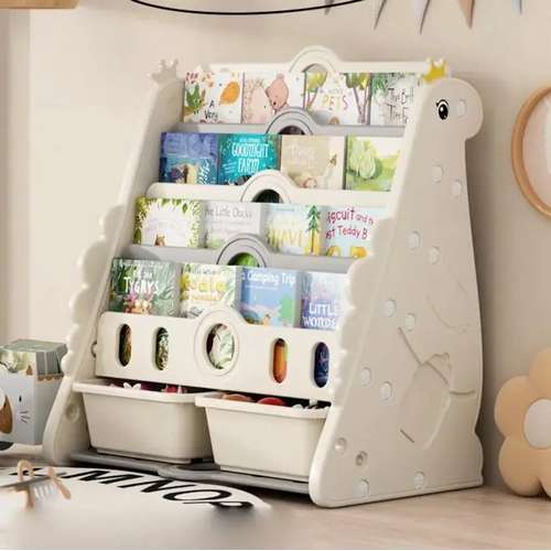 Книжная полка с контейнерами Milky белая