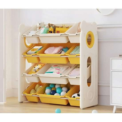 Стеллаж с контейнерами Teddy L желто-белый