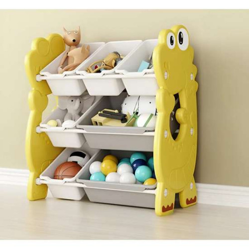 Стелаж з контейнерами Dino жовто-біла