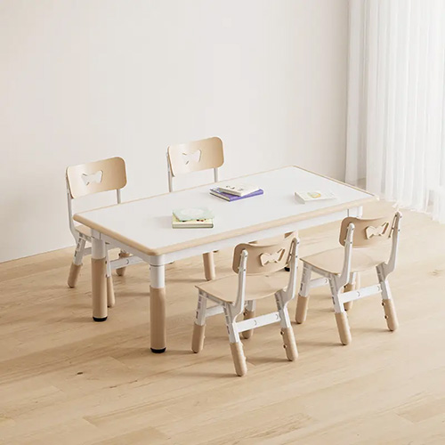 Детский регулируемый столик с мольбертом и 4 стула (кофейный) для сада