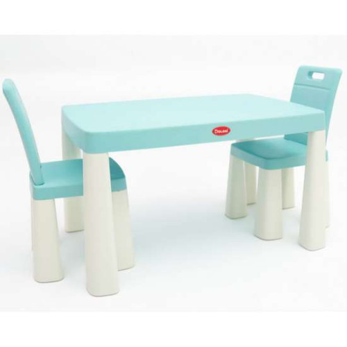 Детский стол и два стула (04680/7) пластиковый игровой бирюзовый