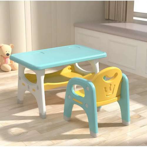 Парта-мольберт со стулом Lerny желто-голубая детская