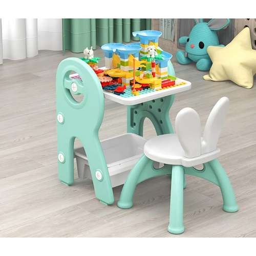 Стол-трансформер с конструктором Bunny мятно-белый