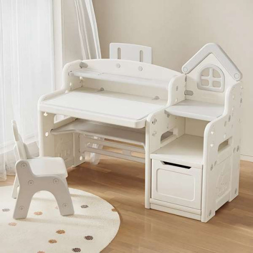 Детский стол-мольберт 5в1 Villy L игровой со стульчиком и шкафчиком