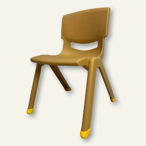 Детский пластиковый стул коричневый