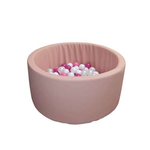 Сухой бассейн Круг 90см с шариками пудрового цвета из экокожи детский Сухой бассейн Круг 90см с шариками пудрового цвета из экокожи детский