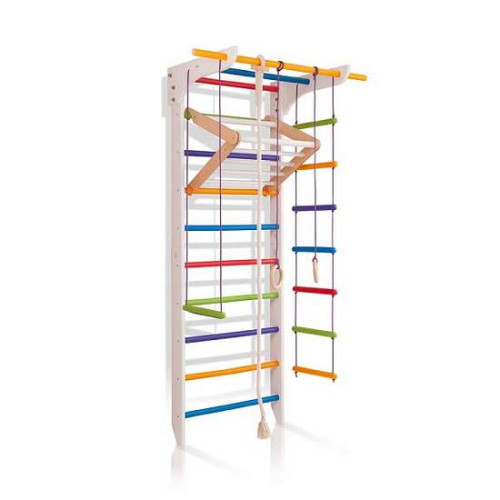 Шведская стенка белая деревянная 11-Lux 2-220 с навесным турником Шведская стенка белая деревянная 11-Lux 2-220 с навесным турником