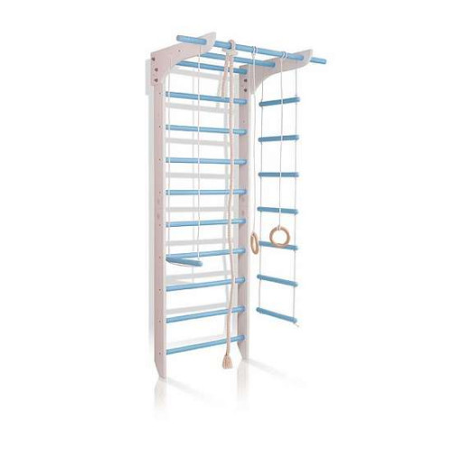 Шведская стенка бело-голубая деревянная 3-Lux 1-240 стандартной комплектации Шведская стенка бело-голубая деревянная 3-Lux 1-240 стандартной комплектации