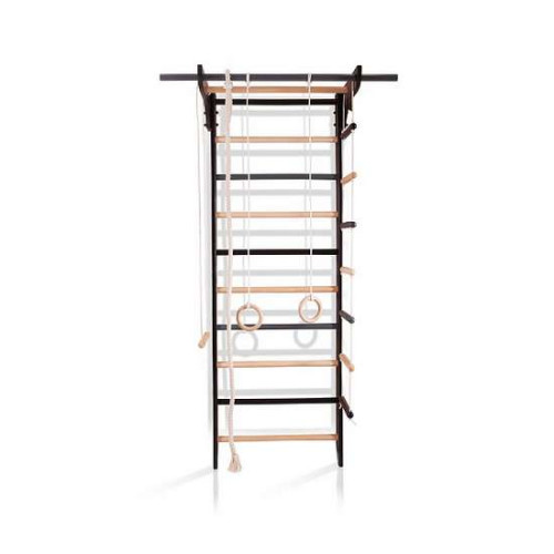 Шведская стенка деревянная 5-Lux 1-220 черная с навесным оборудованием Шведская стенка деревянная 5-Lux 1-220 черная с навесным оборудованием