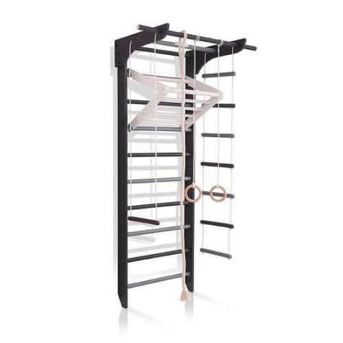 Шведская стенка черно-белая деревянная 7-Lux 2-220 с навесным турником