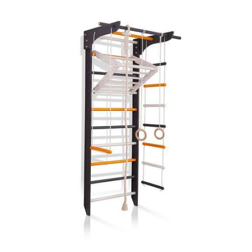 Детская шведская стенка с дерева 8-Lux 2-240 черная с навесным турником