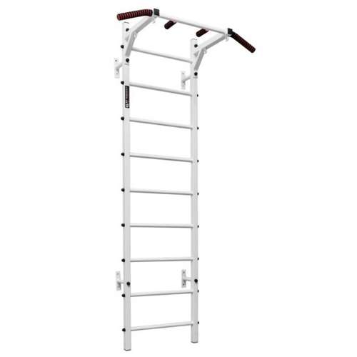 Металлическая шведская стенка №2 с турником белая