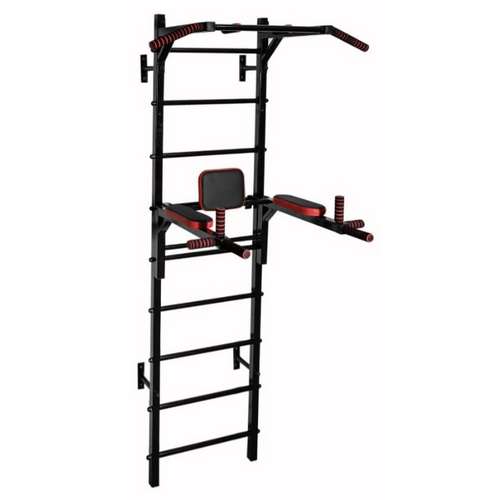 Шведская стенка №3 металлическая с турником и брусьями черная