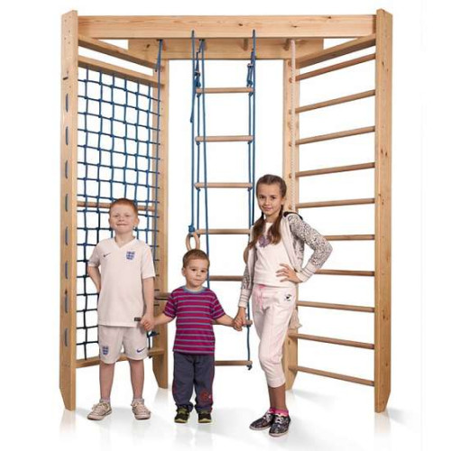 Дитяча спортивна стінка із сосни для дітей Sport 4-220 кутова дерев'яна