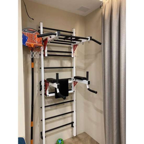 Шведская стенка с турником и брусьями усилена белая с красно-черными элементами – спортивное оборудование ✅ хорошие характеристики Шведская стенка с турником и брусьями усилена белая с красно-черными элементами – спортивное оборудование ✅ хорошие характеристики