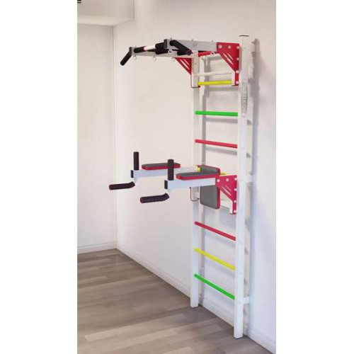 Шведская стенка с турником и брусьями усиленая белая ступенька светофор – спортивное оборудование