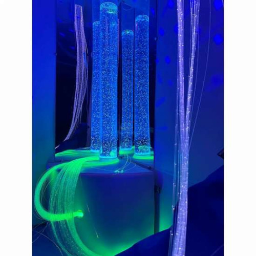 Бульбашкова колона кутова з пучком фіброоптики в сенсорну кімнату