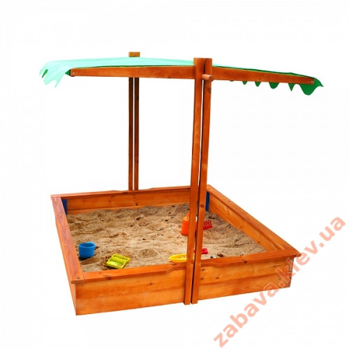 Детская деревянная песочница с тентом SB-27 для площадки