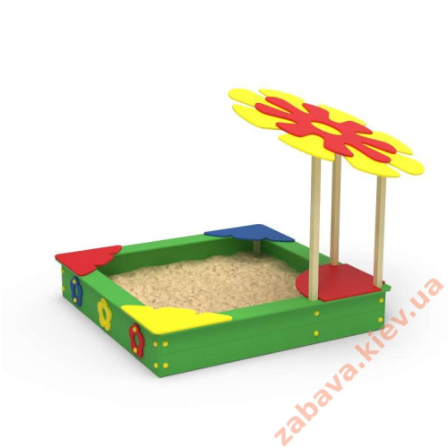 Пісочниця "Квіточка" з козирком у двір