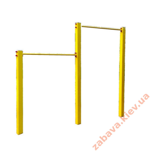 П-образный двухуровневый уличный турник