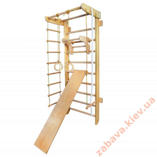 Шведская стенка с детским турником и доской для пресса