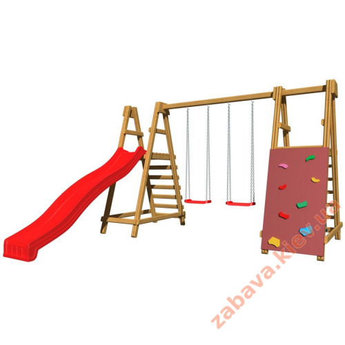 Детская горка "Забава-3" деревянная с дополнением купить