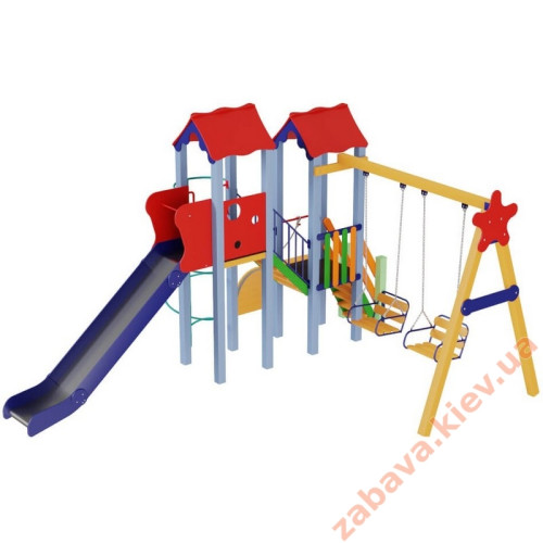 Детский комплекс с металлической горкой "Авалон" 1,5