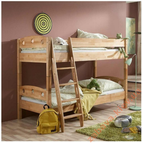 Двоповерхове ліжко трансформер з дерева бук