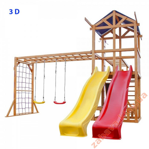 Детская площадка 3D "Восемь в одном" с 2 горками