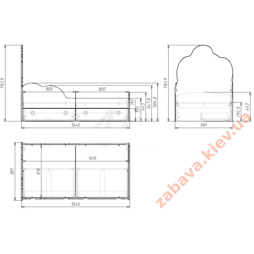 Дитяче ліжко з підліжковими ящиками "Поні" купити за ціною 9 400 грн. Дитяче ліжко з підліжковими ящиками "Поні" купити за ціною 9 400 грн.