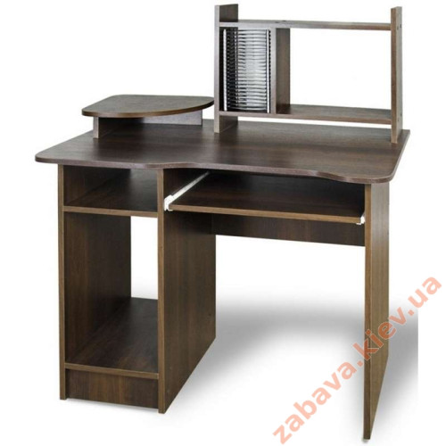 Компьютерный стол СКМ-1 темный с надстройкой