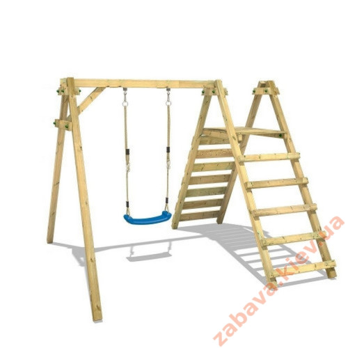 Детские уличные качели с двусторонней лестницей