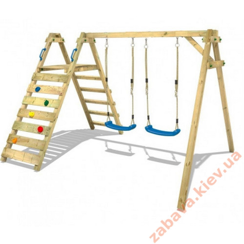 Детские качели уличные со скалолазкой