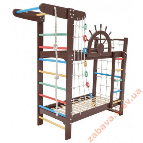 Двухъярусная кровать-спортивный уголок "Забавный Пират"