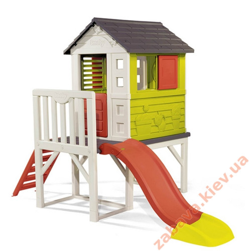 Игровой домик + горка на сваях высокая