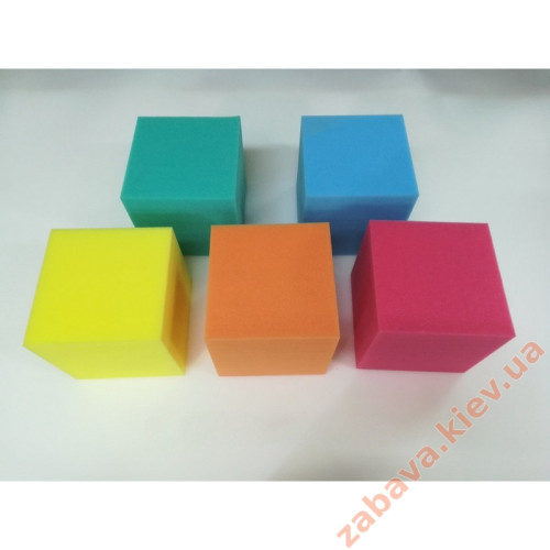 Детские кубики-пуфики поролоновые для игровых комнат 150х150х150 мм