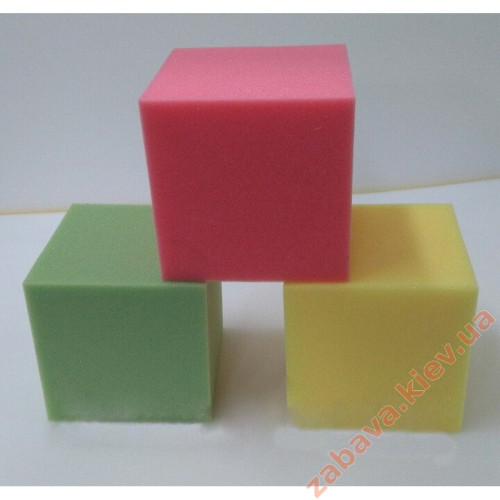 Детские кубики-пуфики поролоновые для игровых комнат 200х200х200 мм
