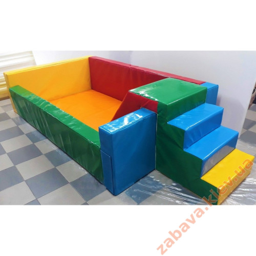 Сухой бассейн с горкой и мягким дном 2,5х1,5 м (ПВХ) без шариков или кубиков