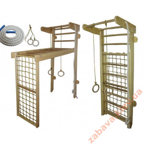 Спортивный Уголок Трансформер с канатом и кольцами