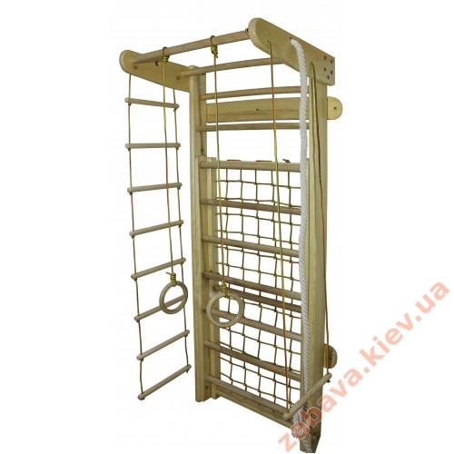 Спортивный уголок с двухсоставной сеткой Трансформер сосна 225см ✅ хорошие характеристики Спортивный уголок с двухсоставной сеткой Трансформер сосна 225см ✅ хорошие характеристики