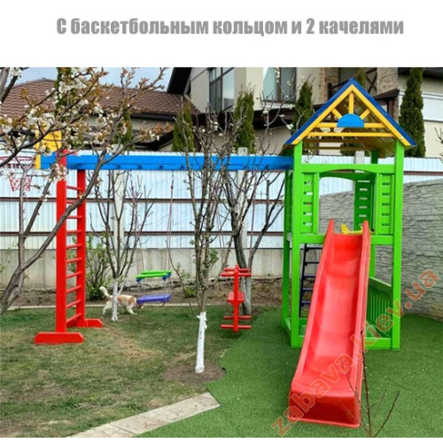 Уличный детский игровой комплекс для улицы "Силач mini" из дерева на площадку