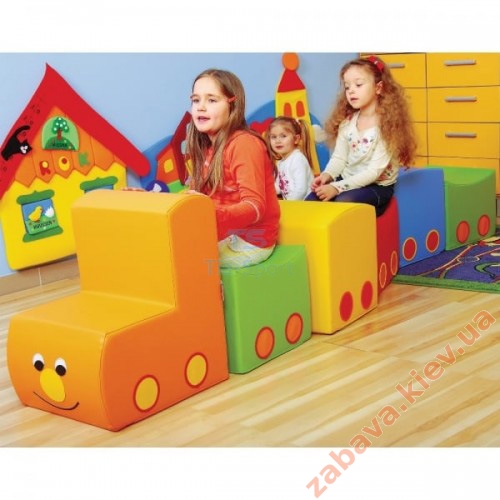 Набір ігрових дитячих пуфів Паровозик купити за ціною 11 660 грн. Набір ігрових дитячих пуфів Паровозик купити за ціною 11 660 грн.