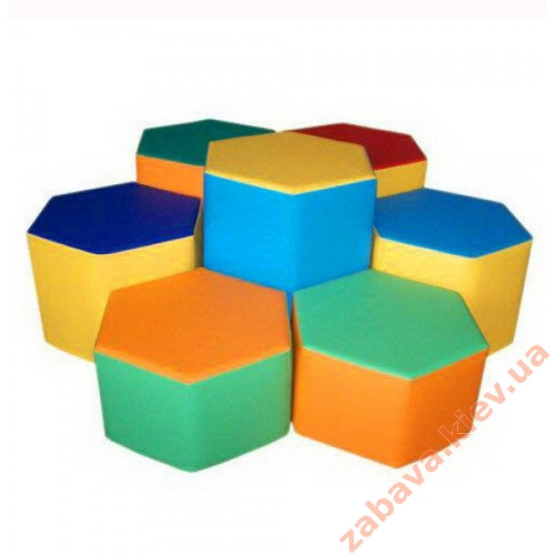 Комплект пуфиков игровой мебели Шестигранник