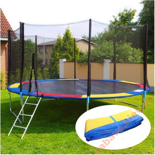 Батут Just Fun 404см Multicolor сітка + драбинка