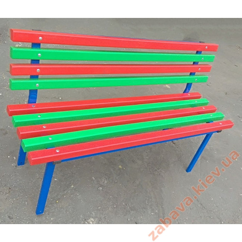 Лавочка уличная со спинкой Радуга