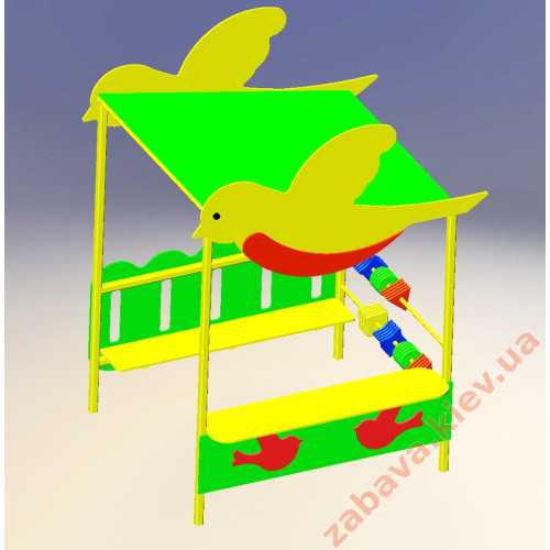 Ігровий будиночок "Птах" + лавочки та рахівниця Ігровий будиночок "Птах" + лавочки та рахівниця